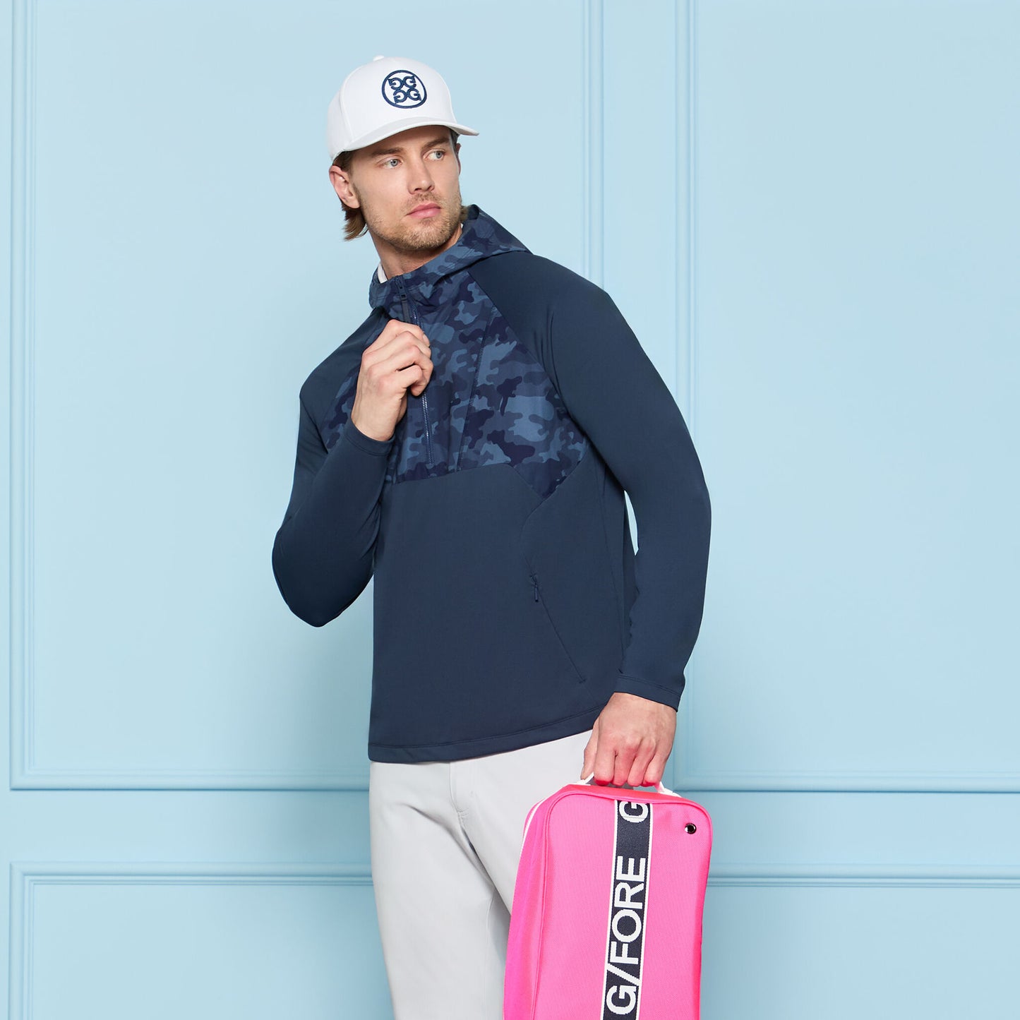 HYBRID 1/4 ZIP HOODED PULLOVER | G/FORE sale