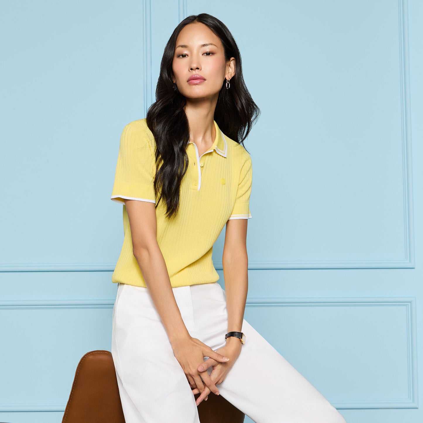 RIBBED KNIT SWEATER POLO | G/FORE Discount
