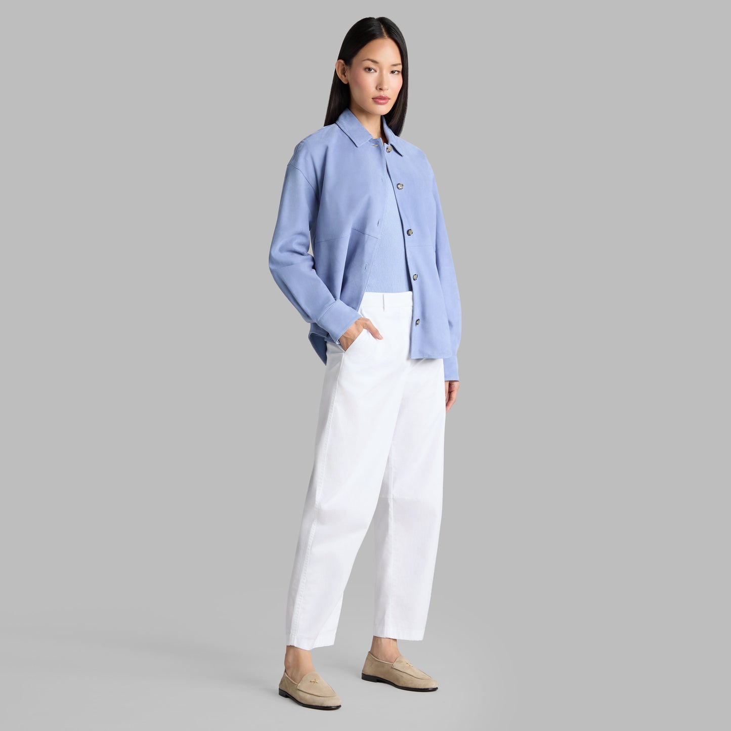 RELAXED FIT SUEDE SHIRT JACKET | G/FORE Near me