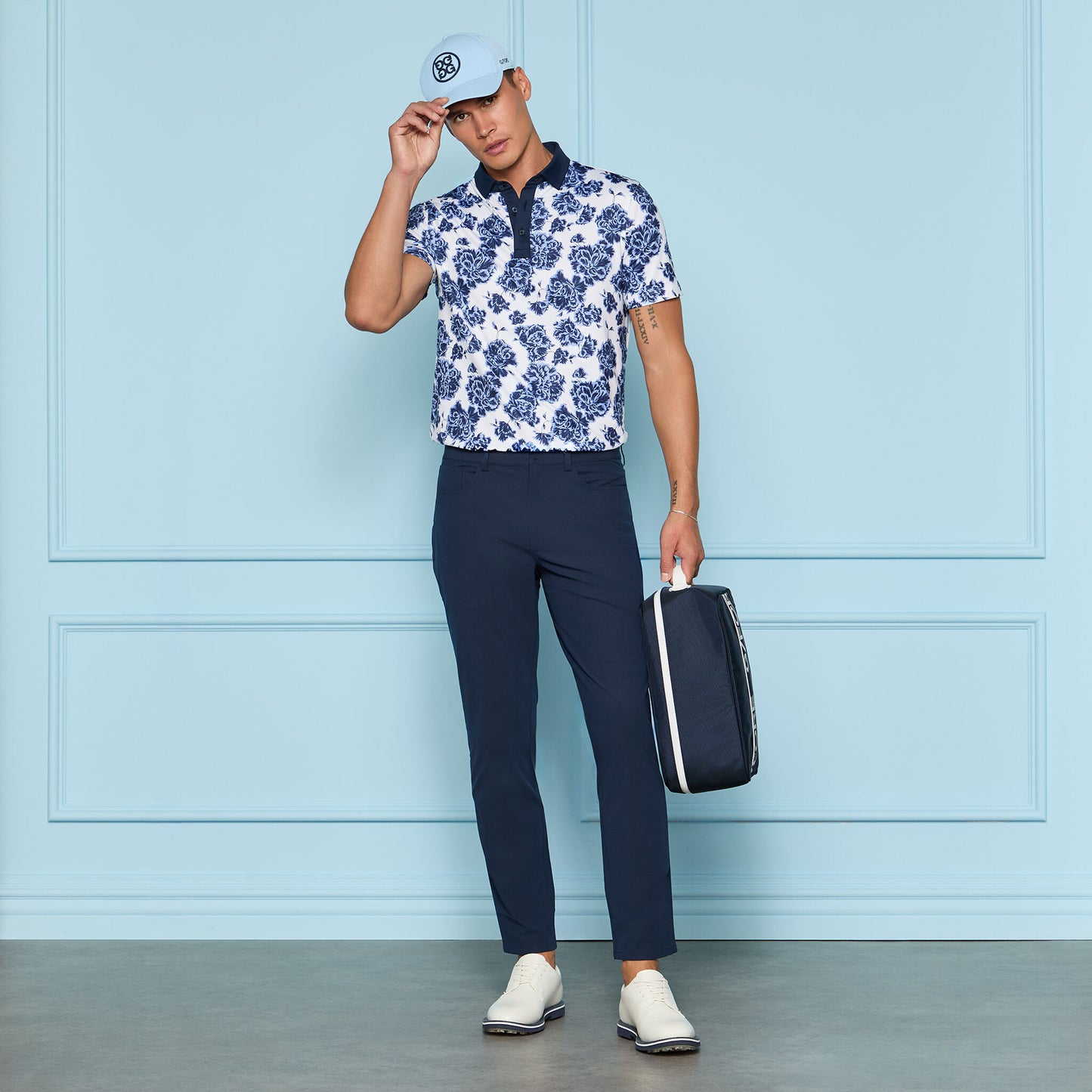 STAMPED FLORAL TECH JERSEY POLO | G/FORE Online