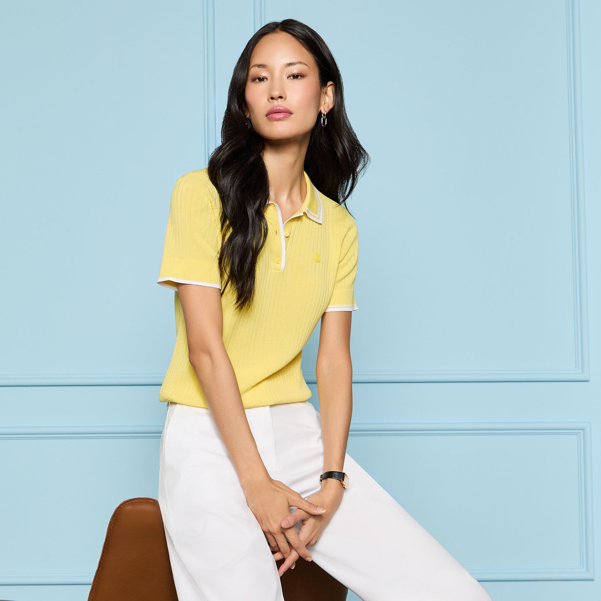 RIBBED KNIT SWEATER POLO | G/FORE