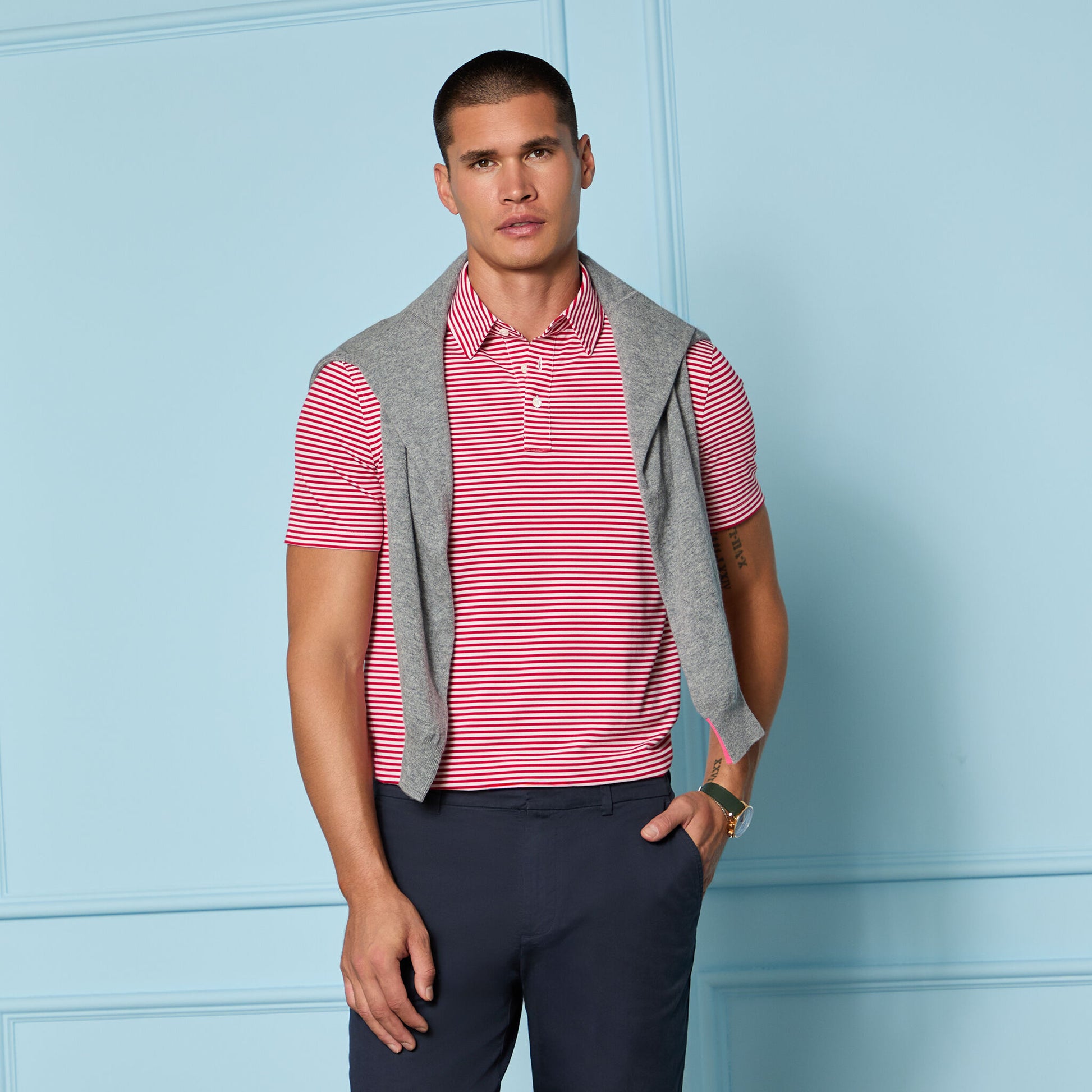 ALL PLAY STRIPE STRETCH KNIT POLO | G/FORE Near me