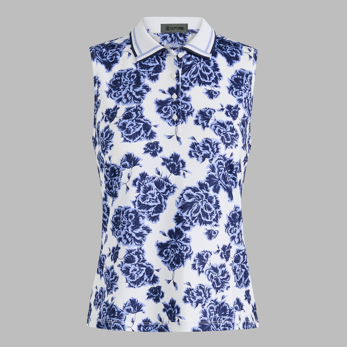 STAMPED FLORAL TECH JERSEY SLEEVELESS POLO | G/FORE