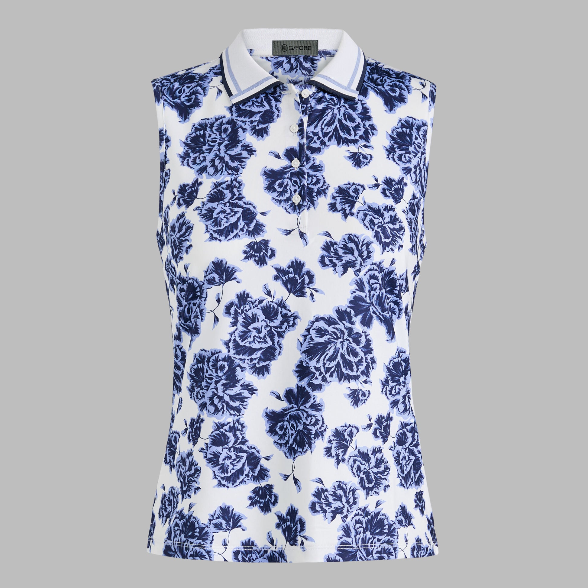 STAMPED FLORAL TECH JERSEY SLEEVELESS POLO | G/FORE