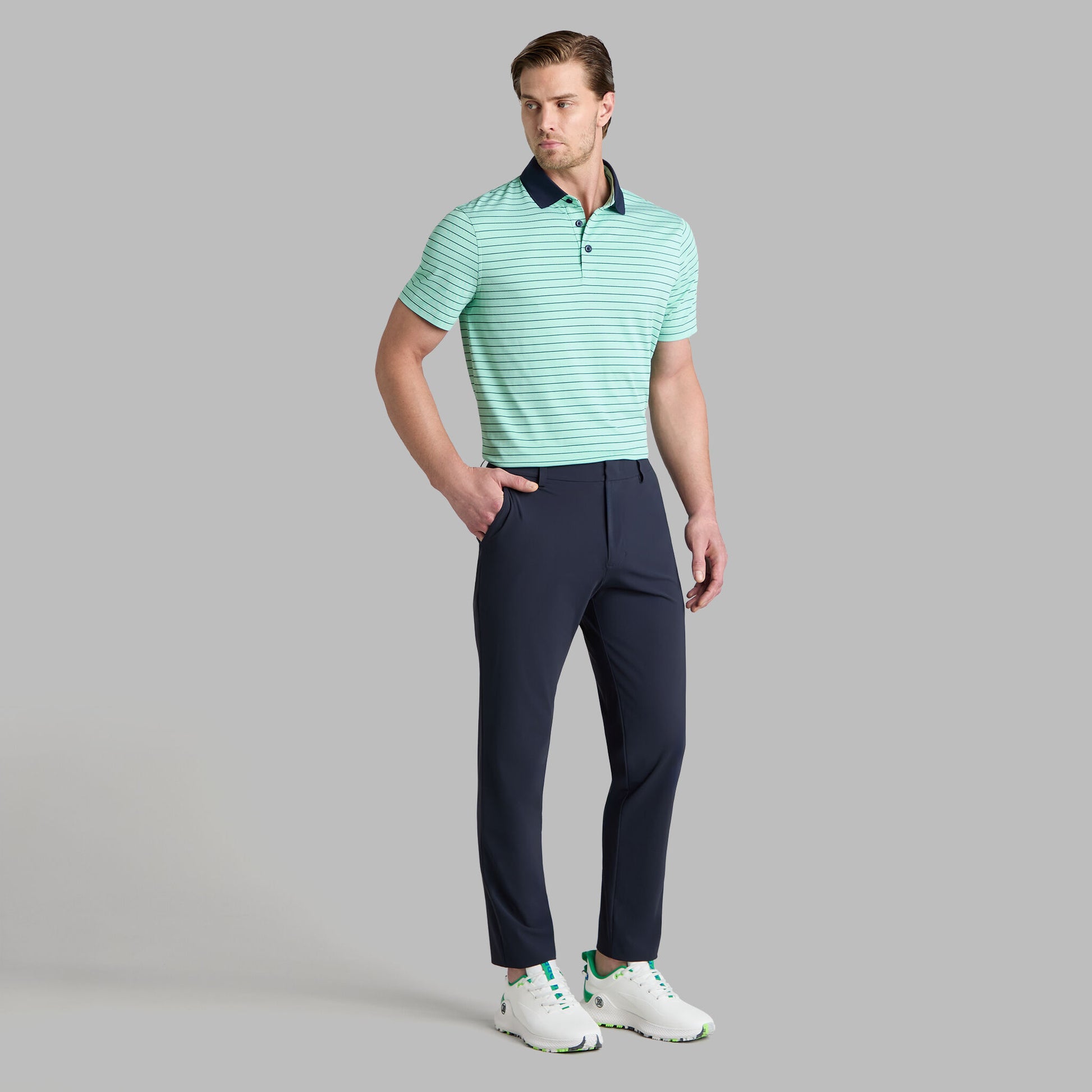 HERRINGBONE STRIPE TECH JERSEY POLO | G/FORE Discount