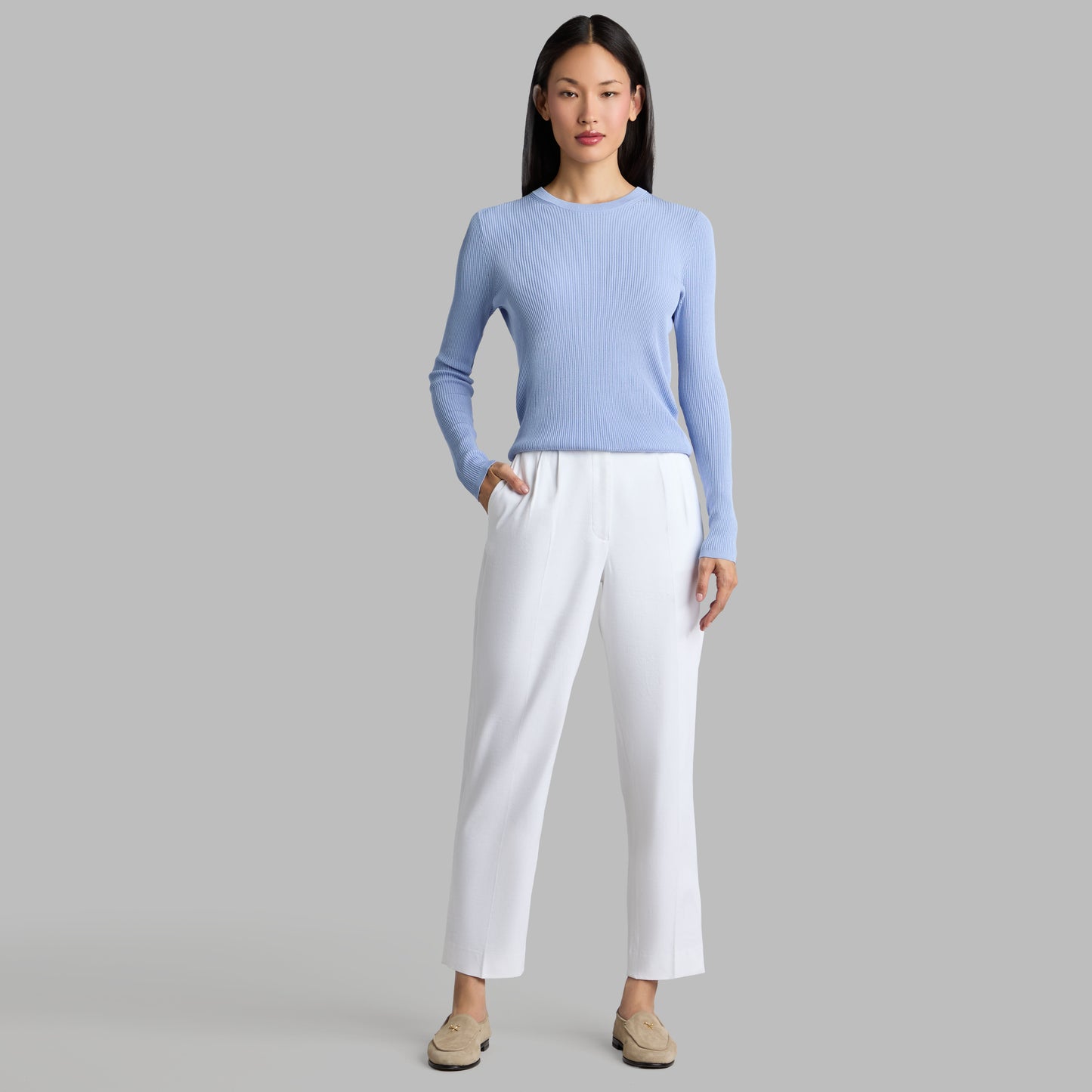 COTTON BLEND RIB KNIT FITTED TOP | G/FORE Discount