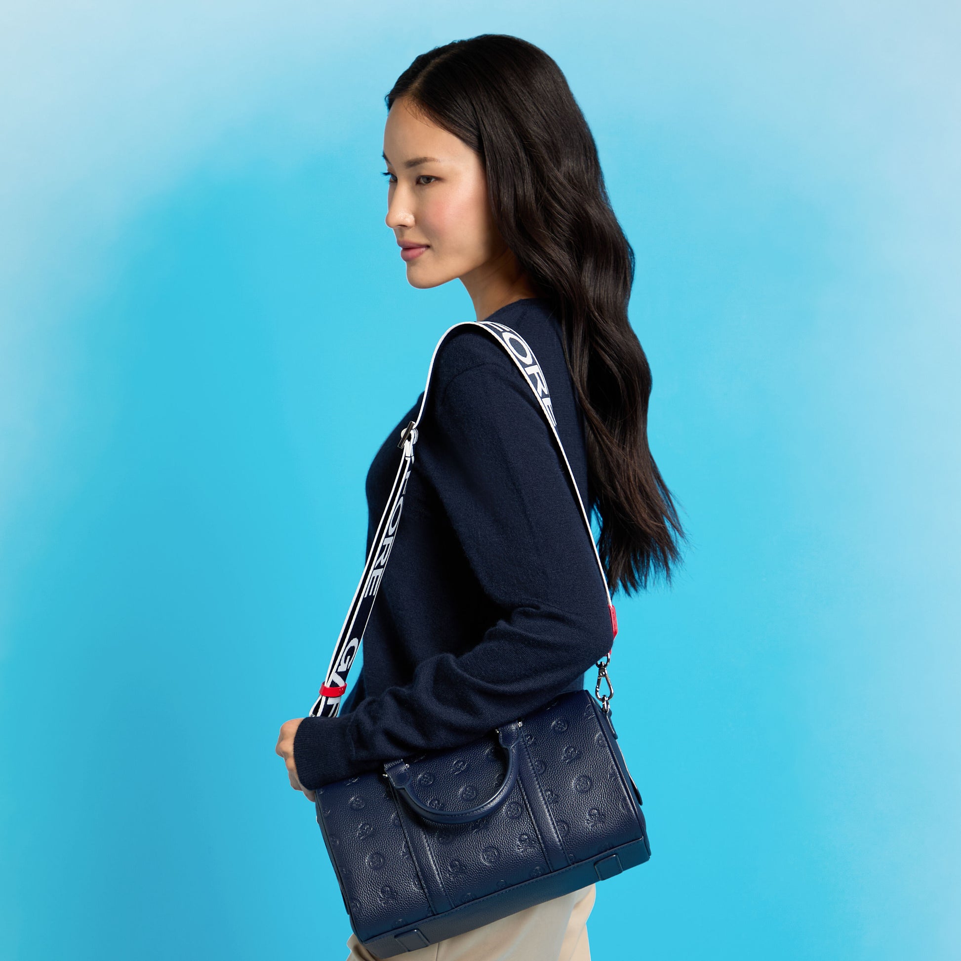 EMBOSSED SKULL & TEES LEATHER MINI DUFFEL CART BAG | G/FORE US