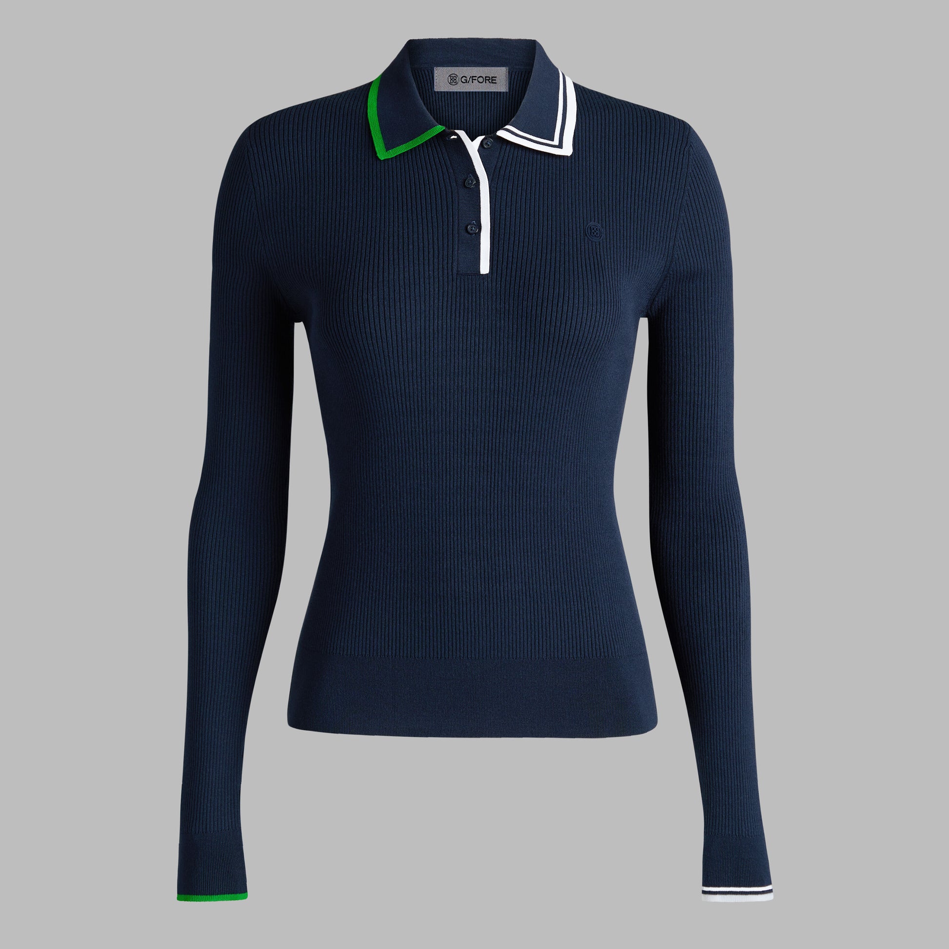 VISCOSE BLEND LONG SLEEVE KNIT POLO | G/FORE Near me