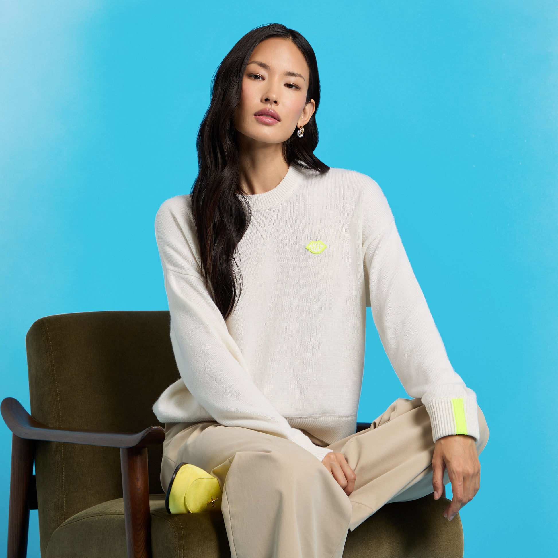 TIPPED CASHMERE CREWNECK SWEATER | G/FORE New