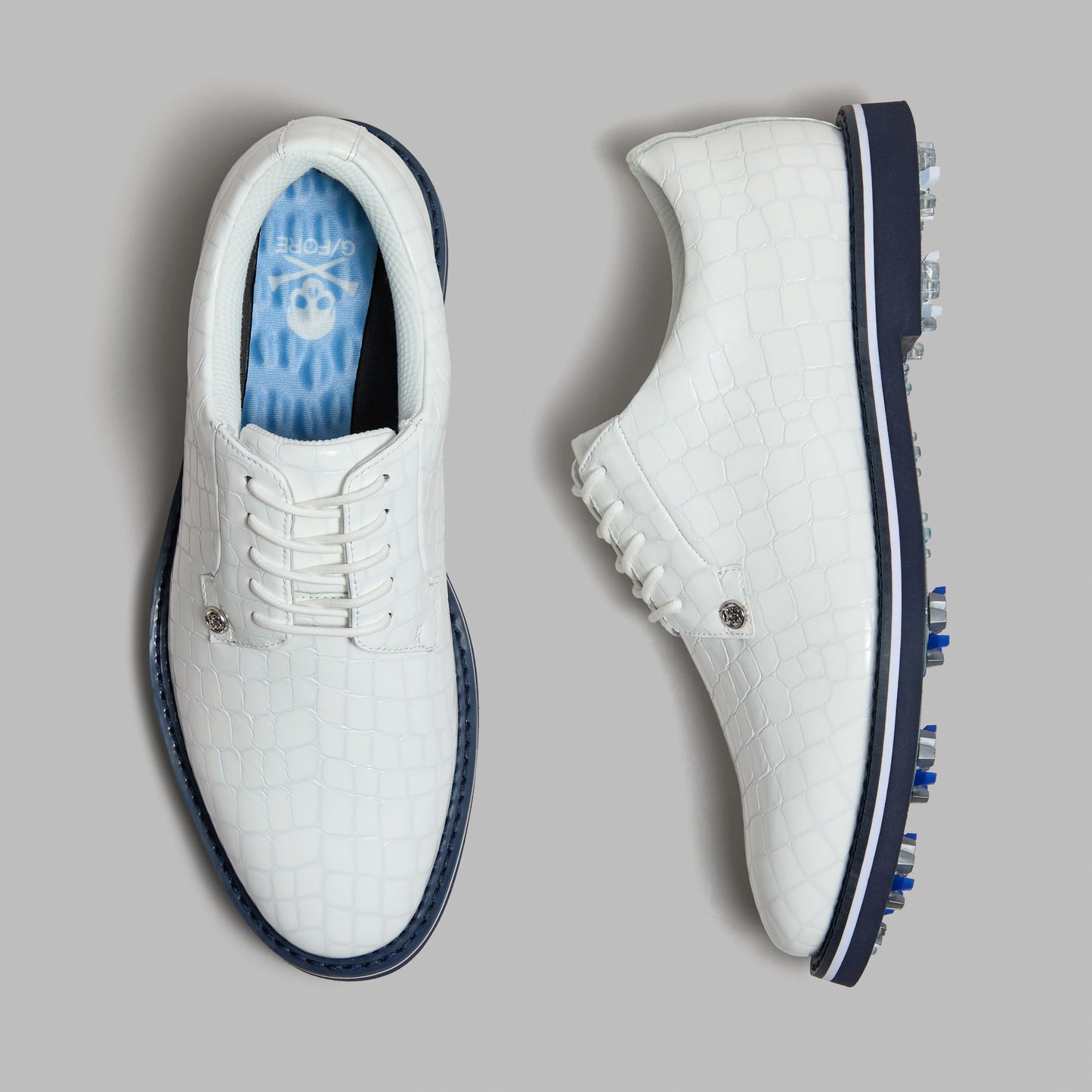 LTD RELEASE GALLIVANTER G/LOCK CROC-EMBOSSED LEATHER DERBY GOLF SHOE | G/FORE sale