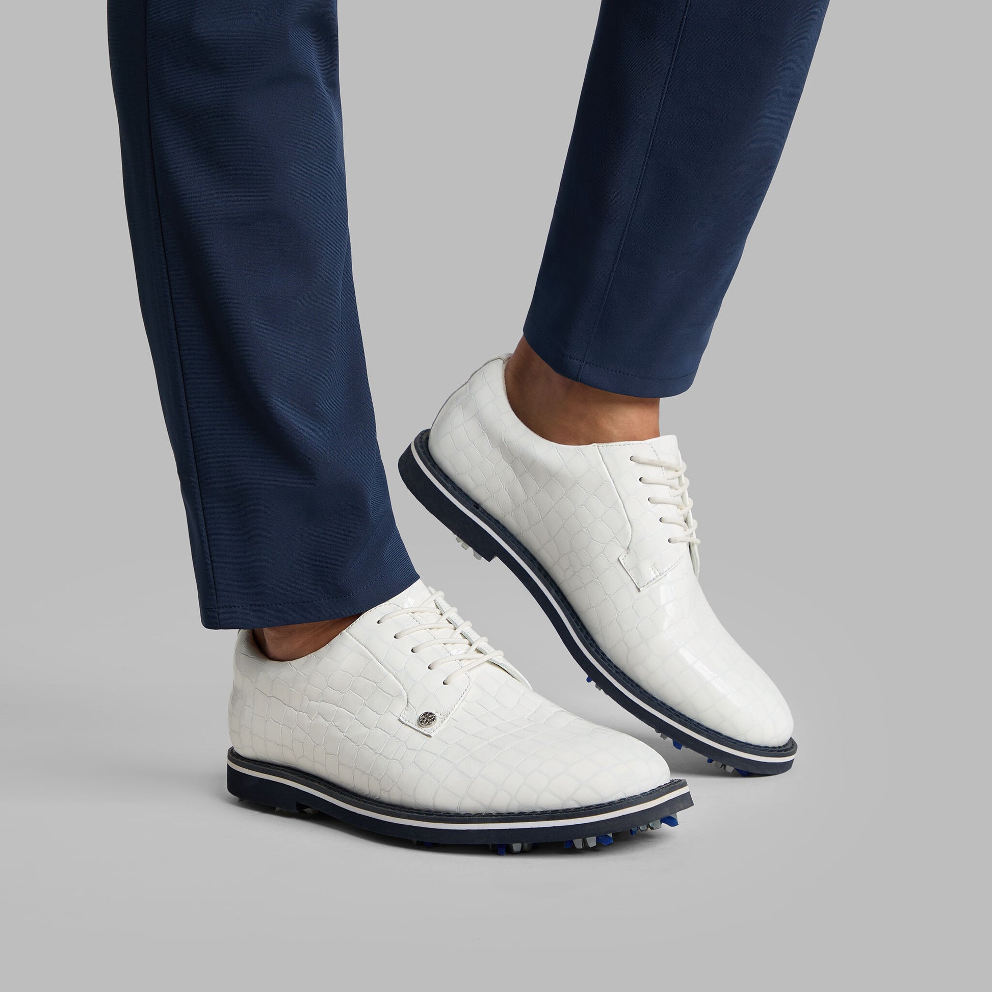 LTD RELEASE GALLIVANTER G/LOCK CROC-EMBOSSED LEATHER DERBY GOLF SHOE | G/FORE sale