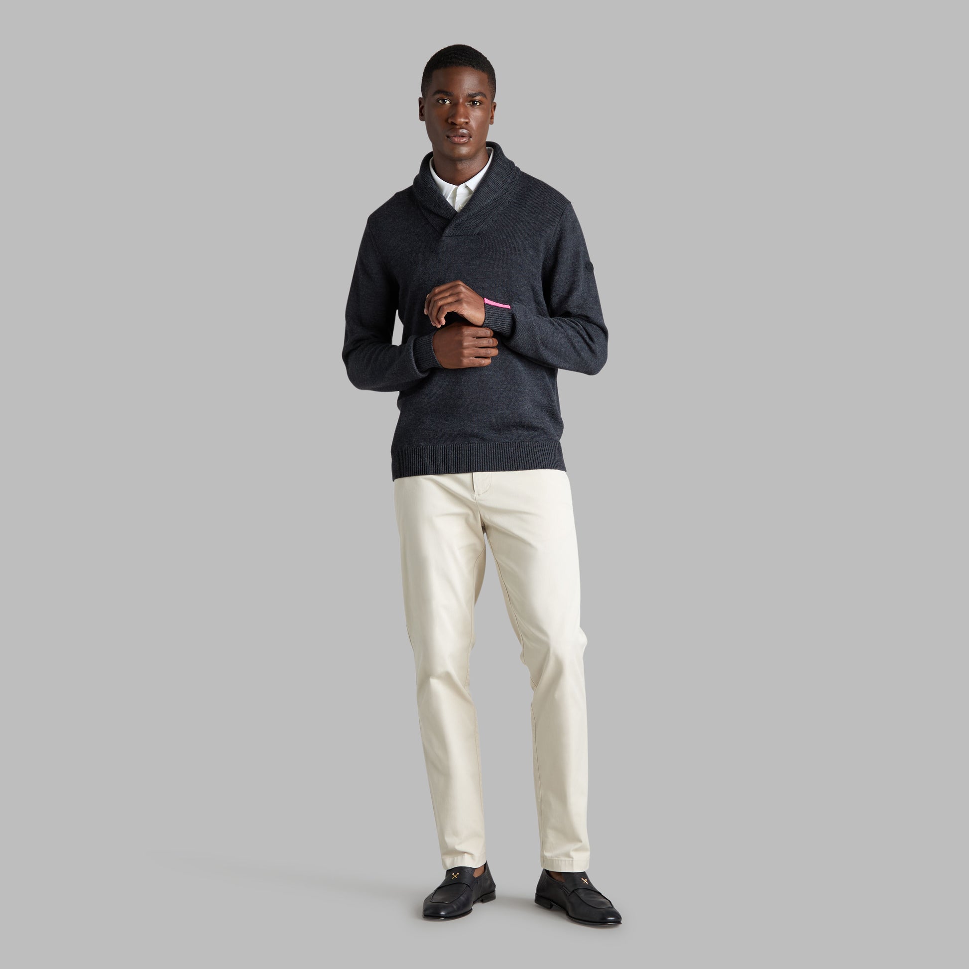 SHAWL COLLAR MERINO WOOL SWEATER | G/FORE sale