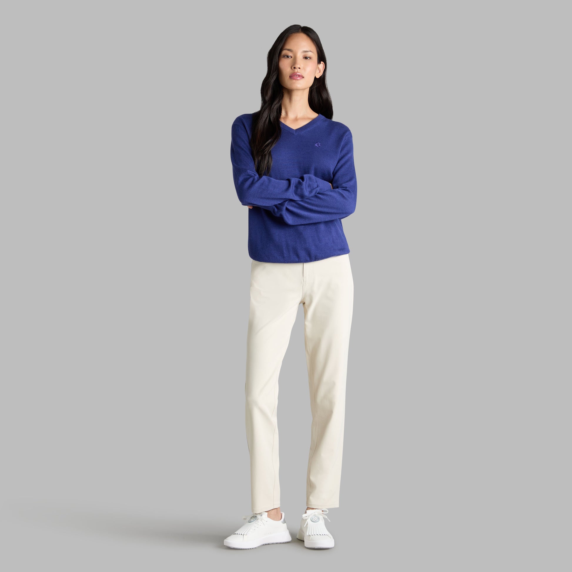 G SCRIBE VERSE V NECK CASHMERE SWEATER | G/FORE For Sale