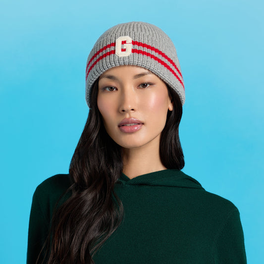 STRIPED IT LETTER G WOOL CASHMERE BEANIE | G/FORE sale