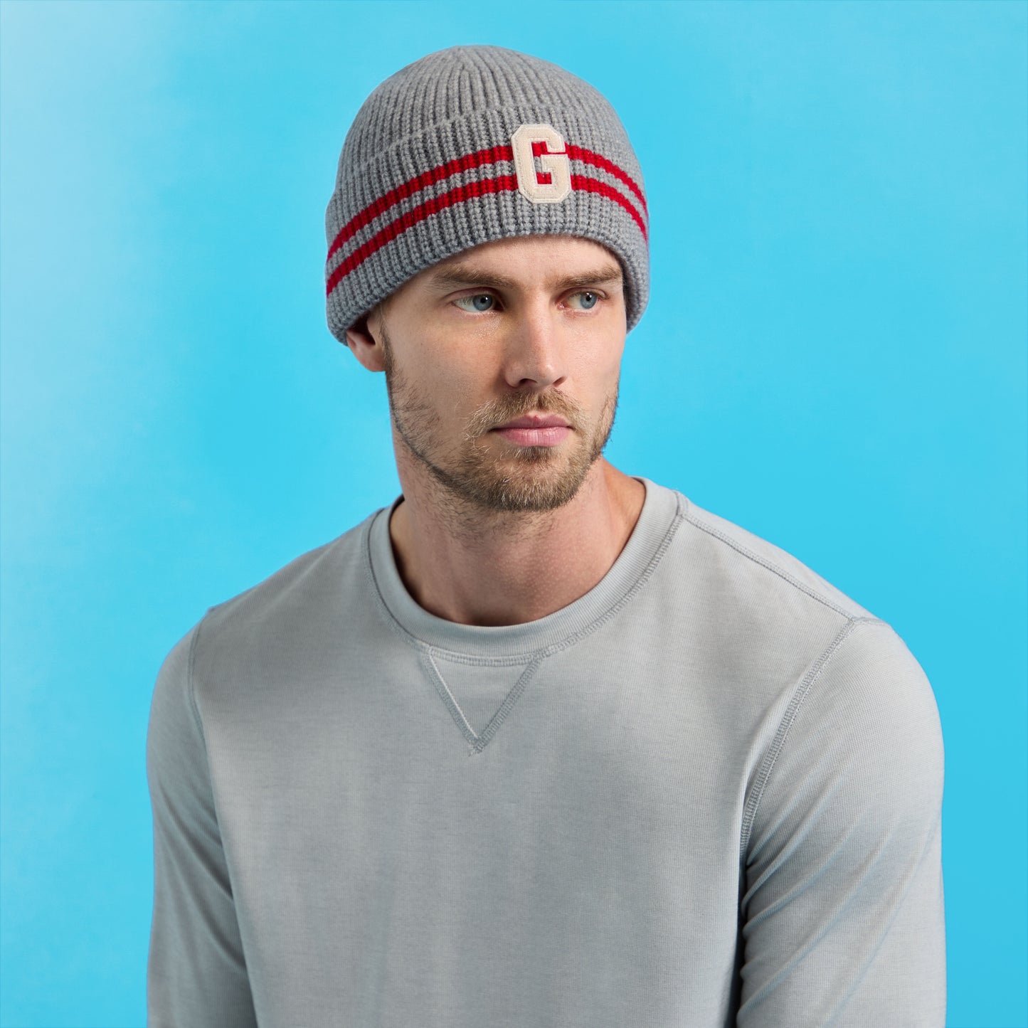 STRIPED IT LETTER G WOOL CASHMERE BEANIE | G/FORE sale