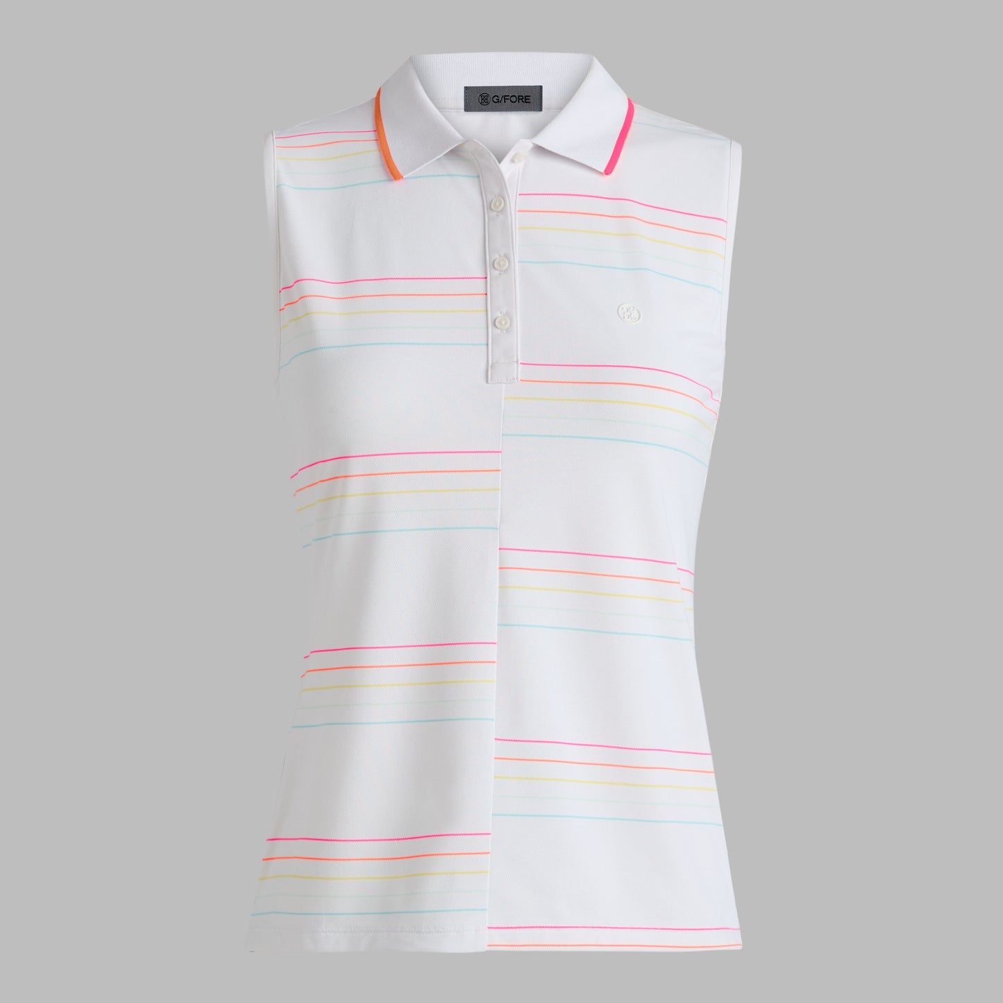 OFFSET STRIPE TECH PIQUÉ SLEEVELESS POLO | G/FORE sale