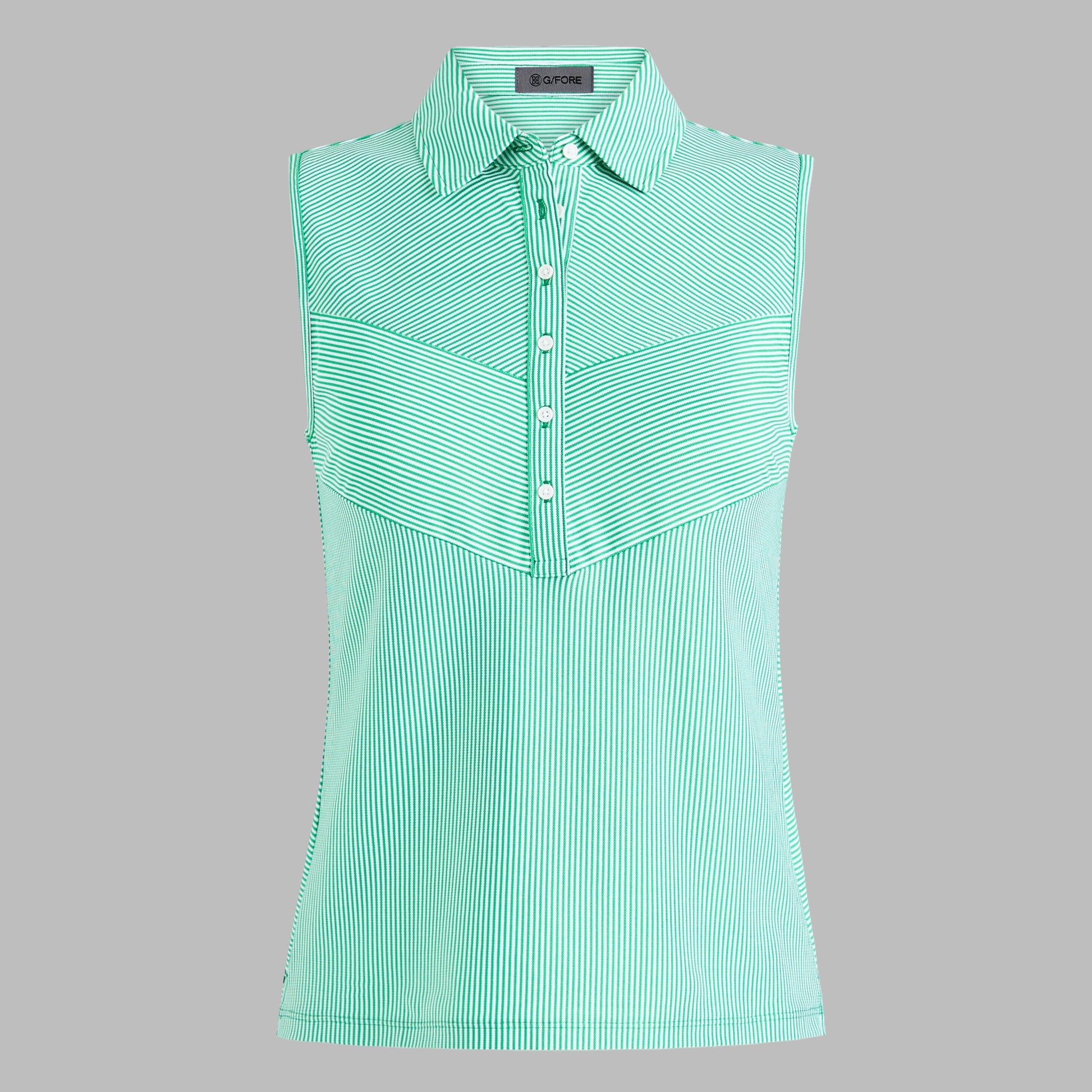 CHEVRON STRIPE TECH PIQUÉ SLEEVELESS POLO | G/FORE Online