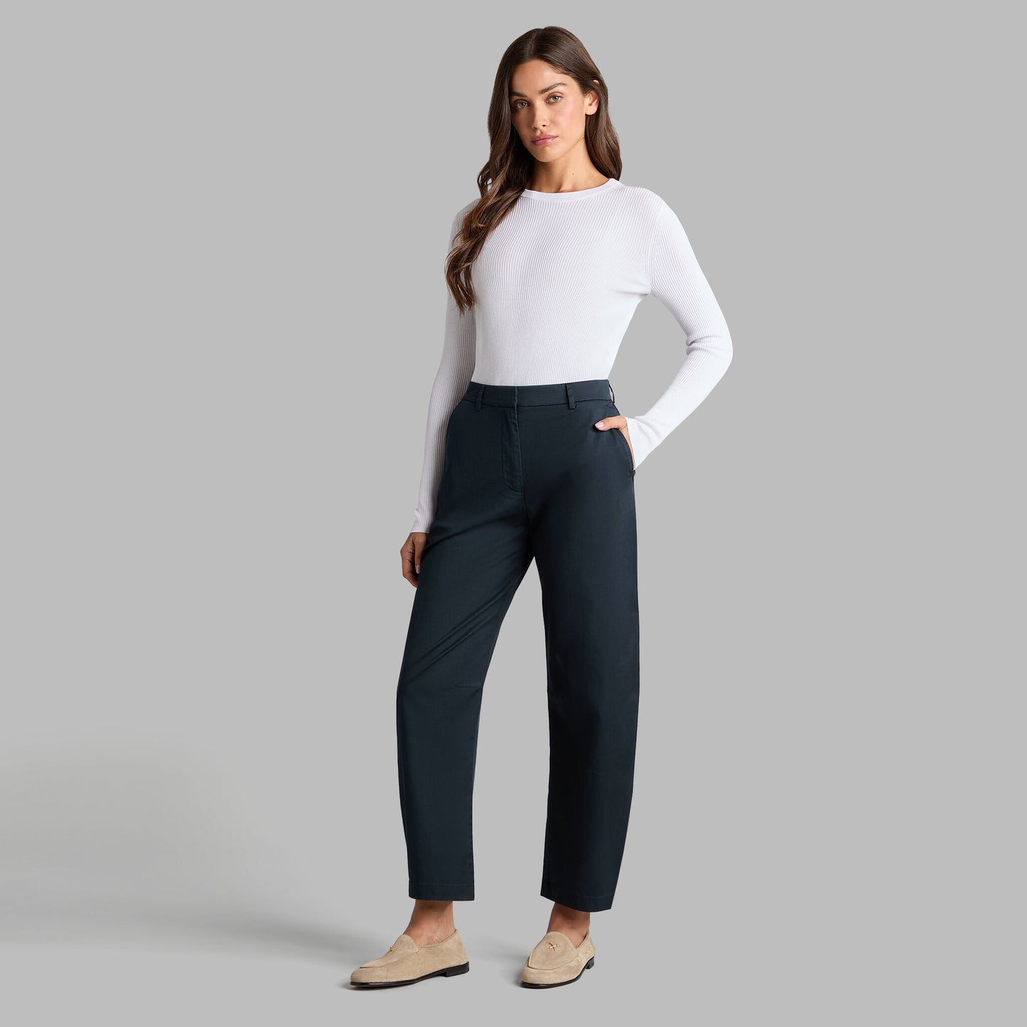 COTTON BLEND RIB KNIT FITTED TOP | G/FORE Outlet