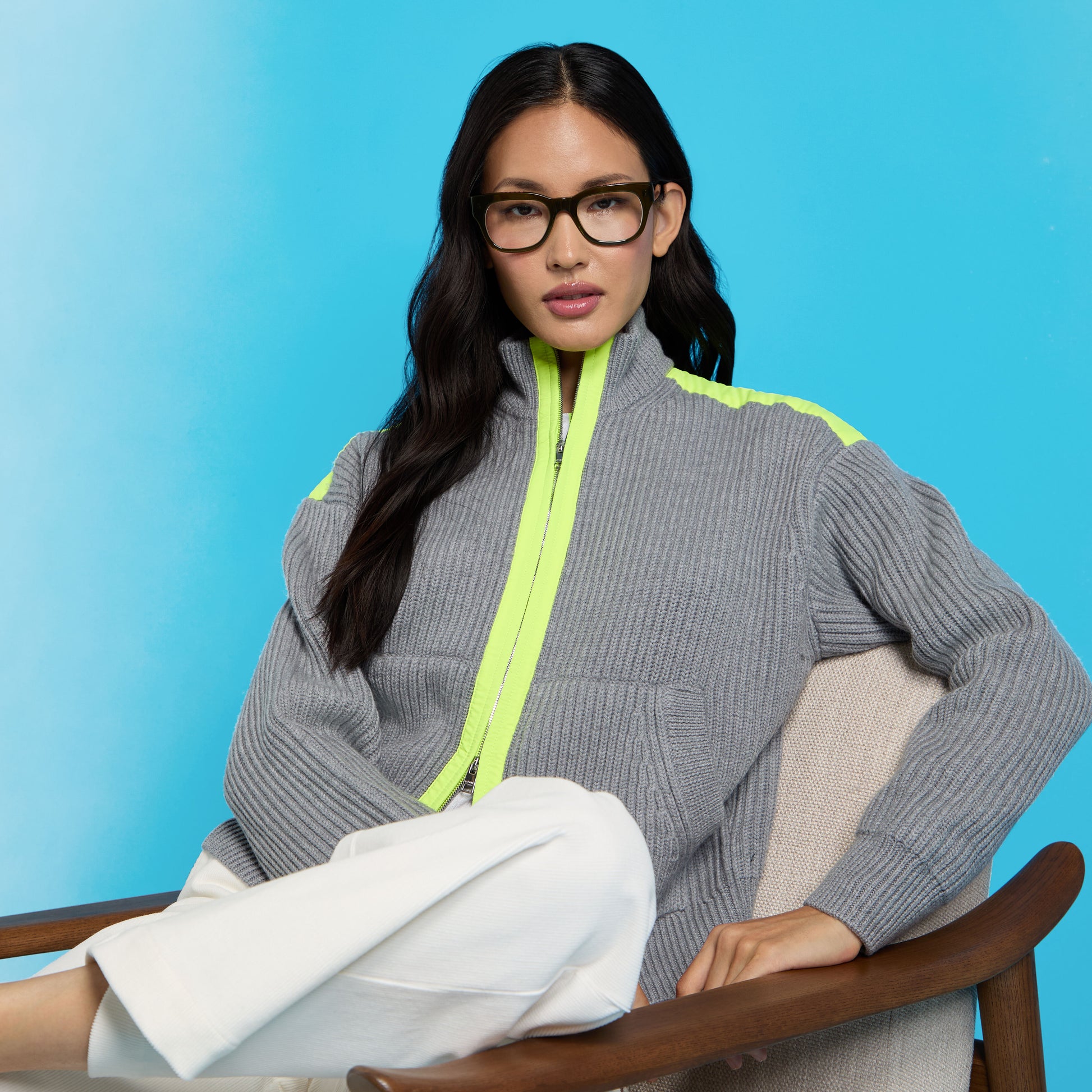 FUNNEL NECK MERINO WOOL SWEATER JACKET | G/FORE For Sale
