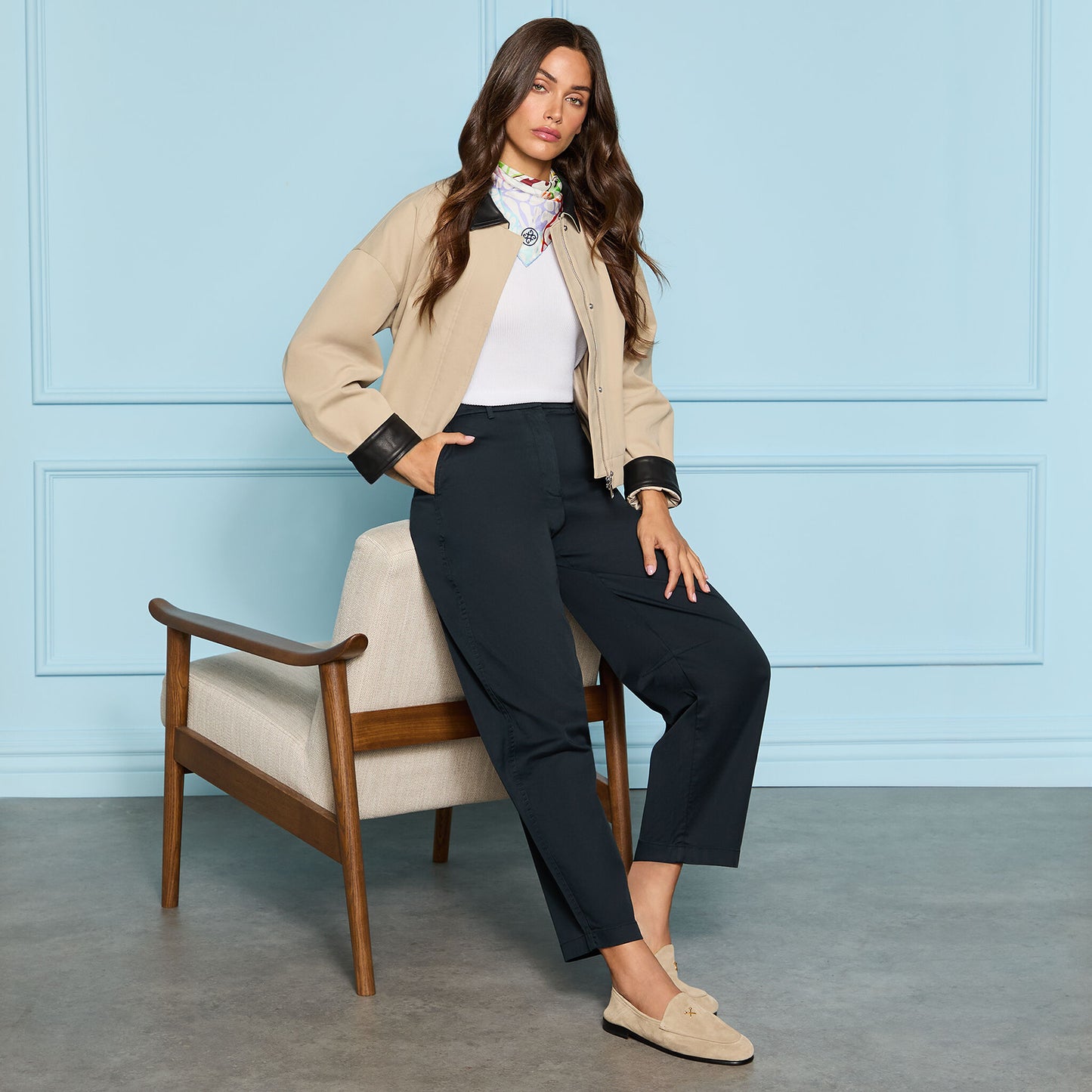 LTD RELEASE LEATHER COLLAR TRI-COTTON CROPPED JACKET | G/FORE Online